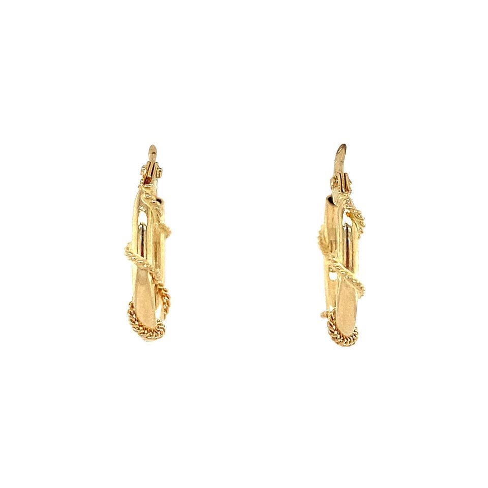Vintage 14K Gold Hoop Earrings Fancy