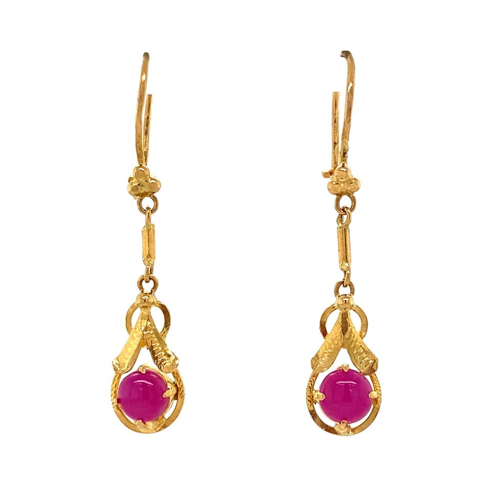 Vintage 14K Gold Drop Earrings with Sterrobijn