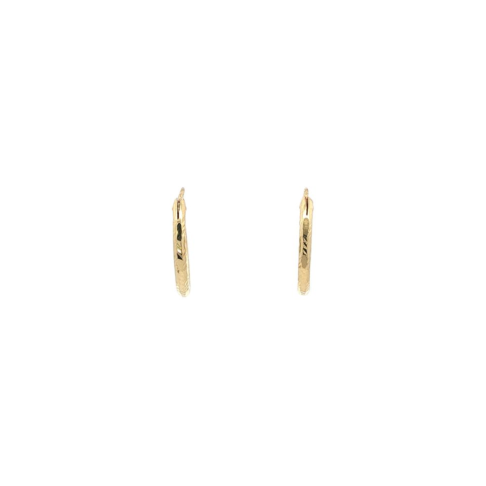 Vintage 14K Gold Fancy Hoop Earrings