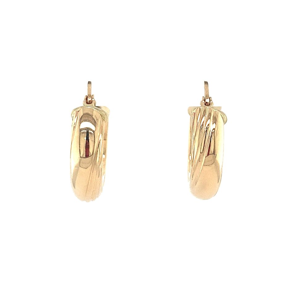 Vintage 14K Gold Hoop Earrings Fancy