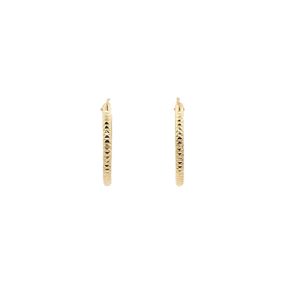Vintage 14K Gold Fancy Hoop Earrings