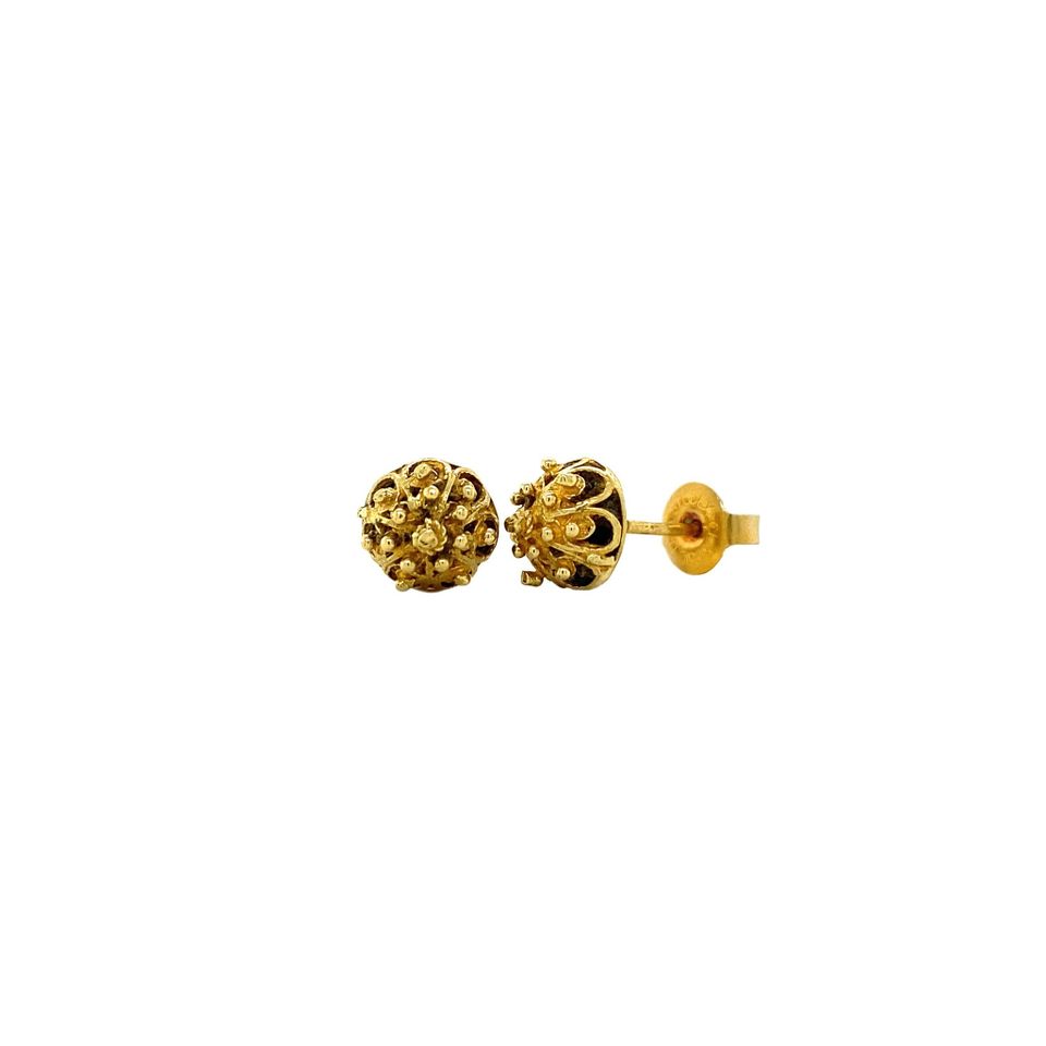 Vintage 18K Gold Fancy Stud Earrings
