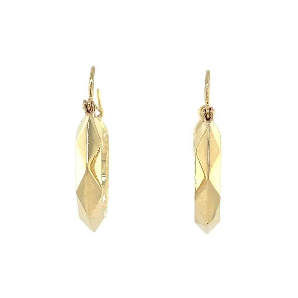 Vintage 14K Gold Hoop Earrings Fancy