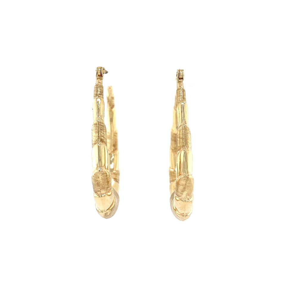Vintage Fancy 12K Gold Hoop Earrings