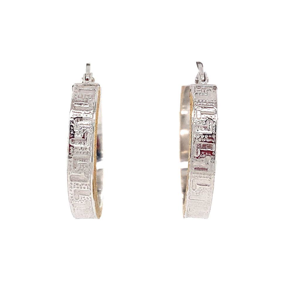 Vintage 14K Gold Fancy Hoop Earrings