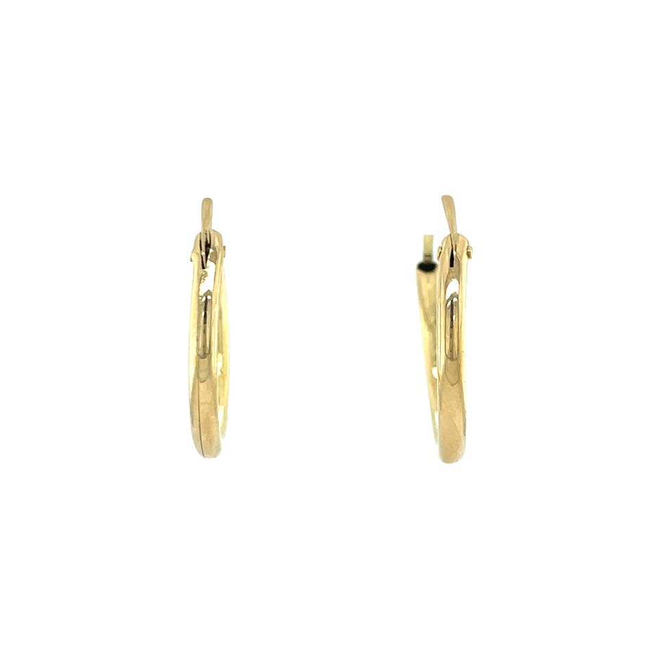Vintage 18K Gold Smooth Hoop Earrings