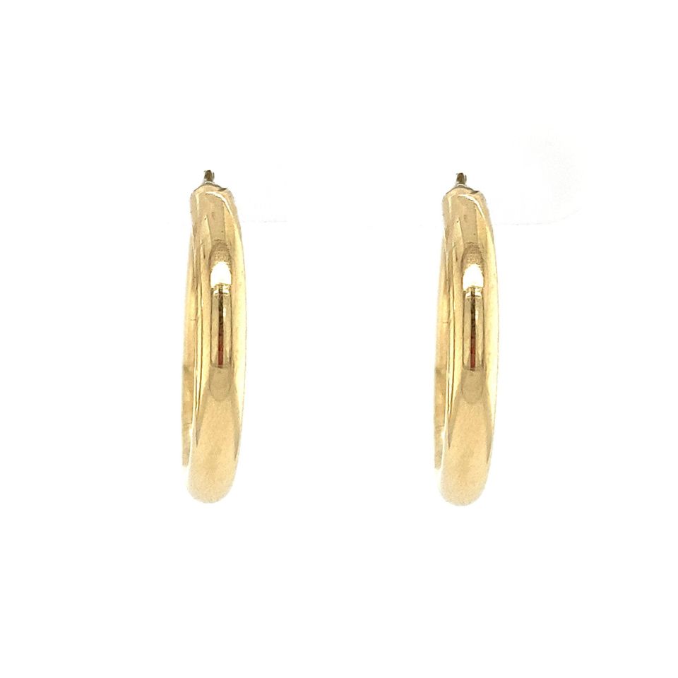 Vintage 18K Gold Smooth Hoop Earrings
