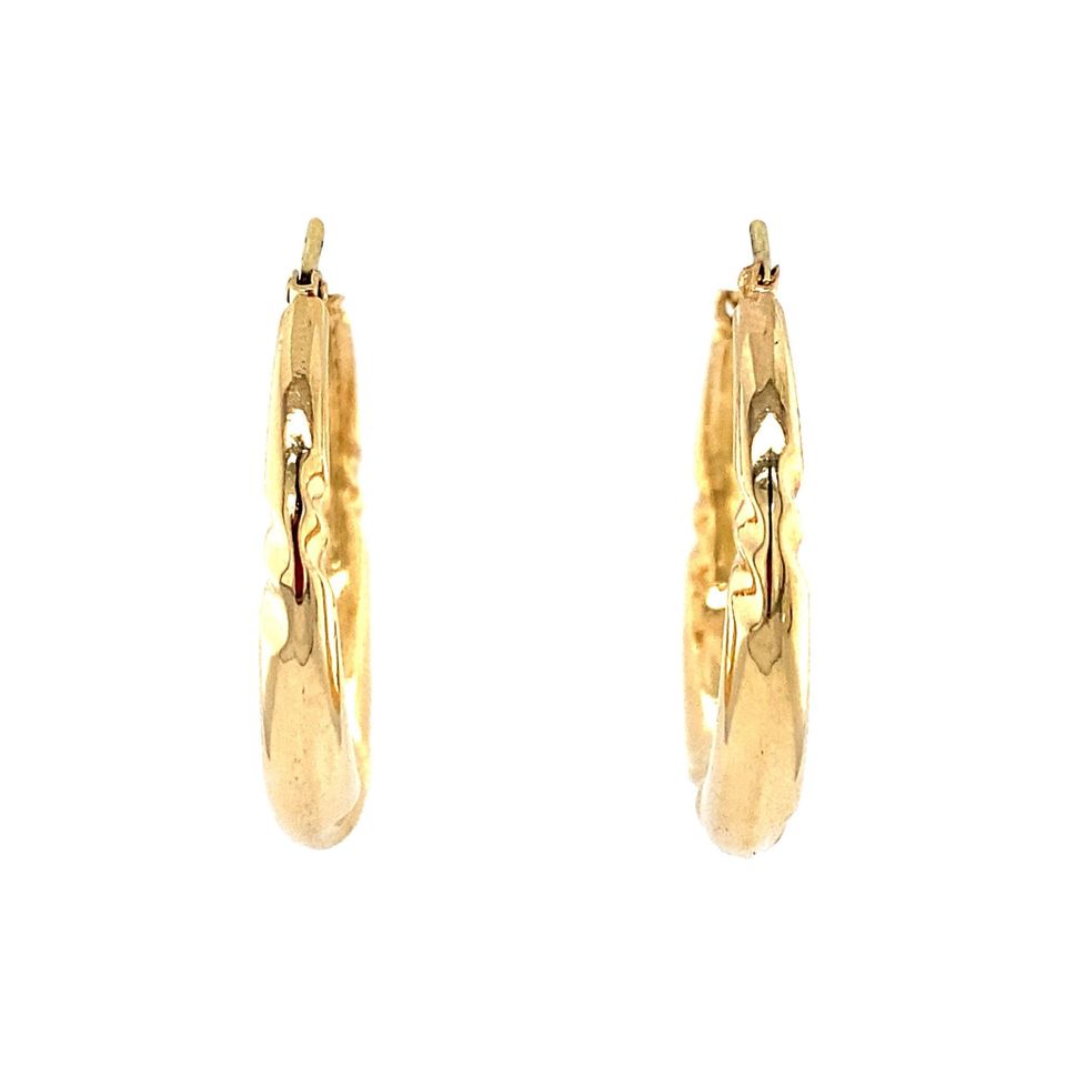 Vintage 14K Gold Hoop Earrings Fancy