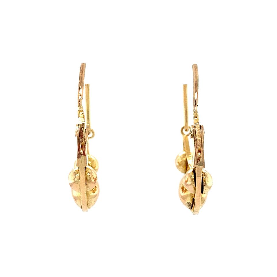 Vintage 14K Gold Hoop Earrings Fancy