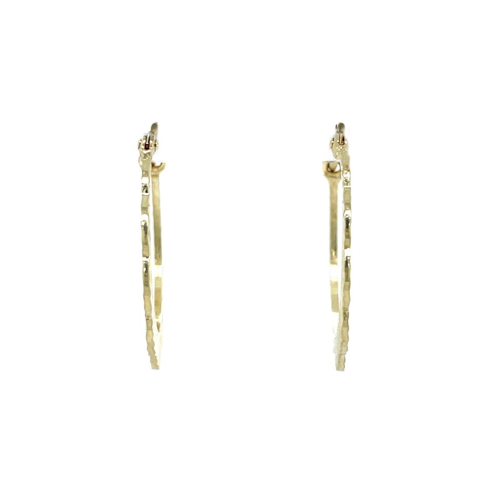 Vintage 14K Gold Fancy Hoop Earrings