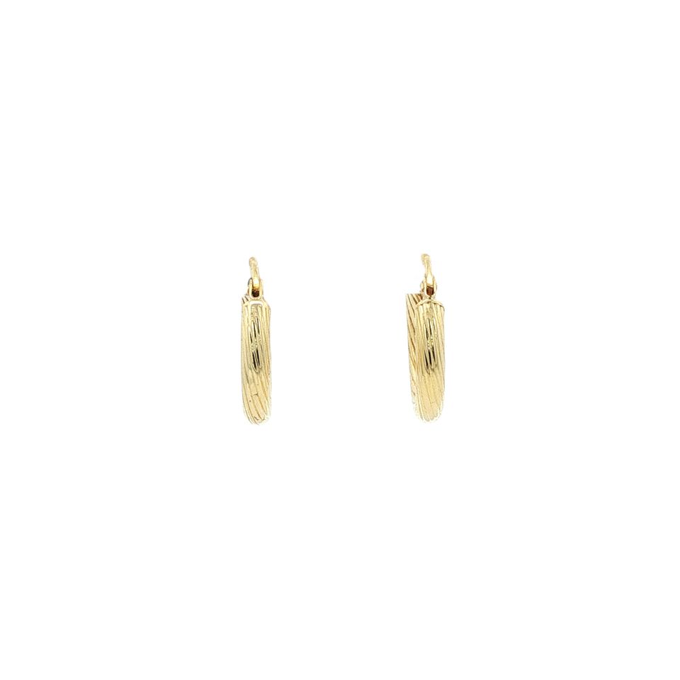 Vintage 14K Gold Fancy Hoop Earrings