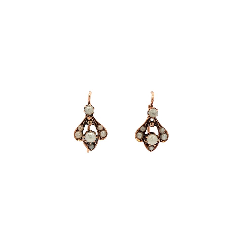 Vintage 14K Rose Gold Drop Earrings with Zaadparel