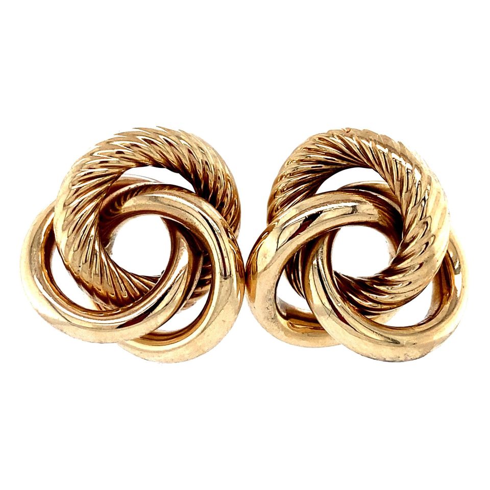 Vintage Fancy 9K Gold Stud Earrings