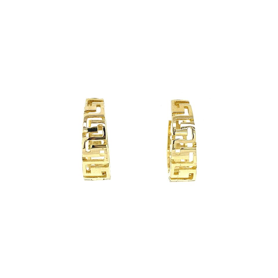 Vintage 14K Gold Fancy Hoop Earrings