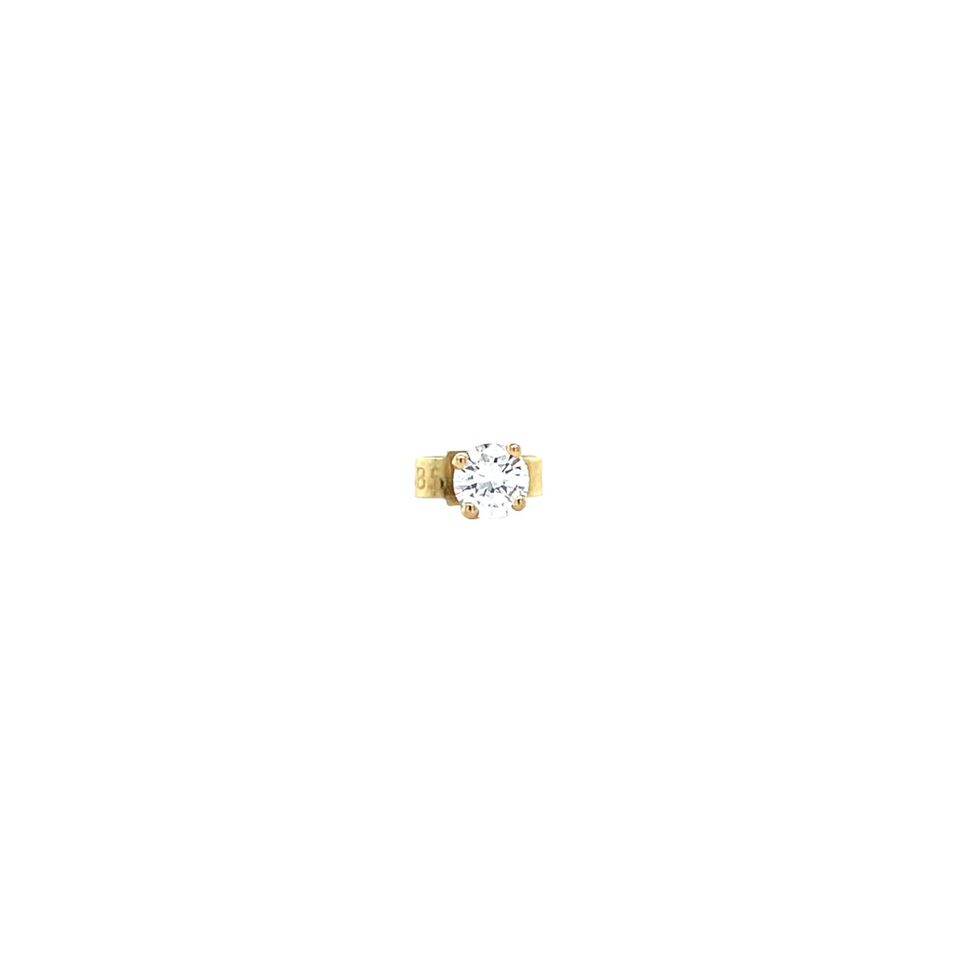 Vintage 14K Gold Solitaire Stud Earring with Diamond