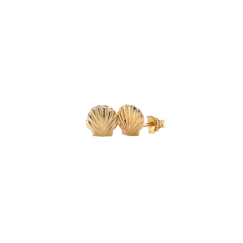 Vintage 14K Gold Schelp Stud Earrings