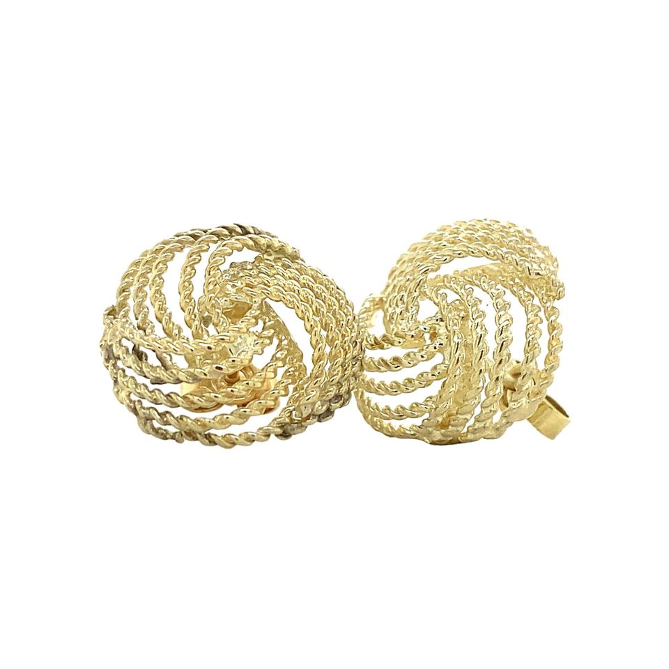 Vintage 14K Gold Stud Earrings Fancy