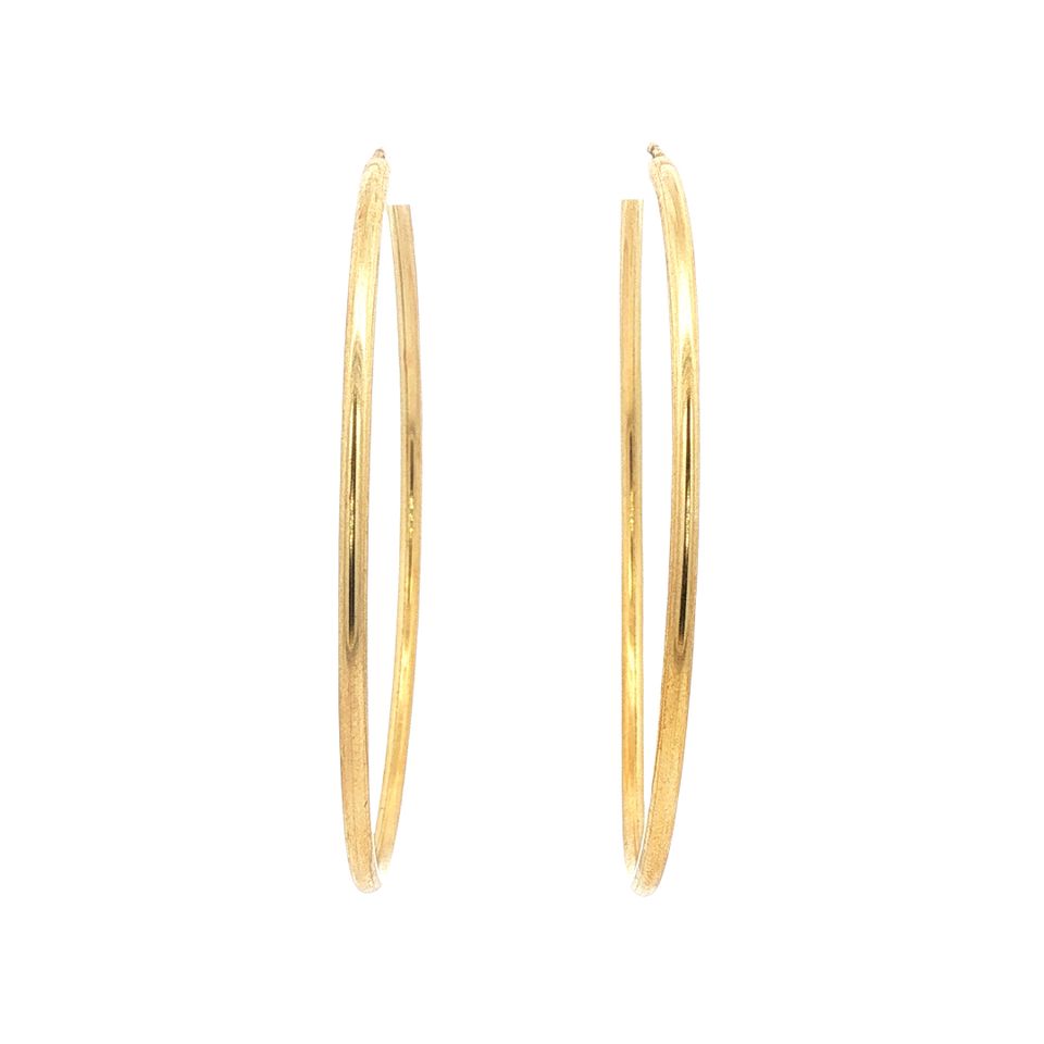 Vintage 14K Gold Smooth Hoop Earrings
