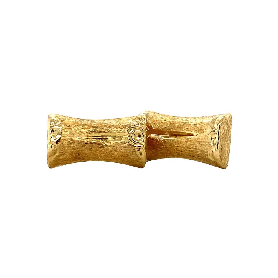 Vintage 18K Gold Bamboo Stud Earrings