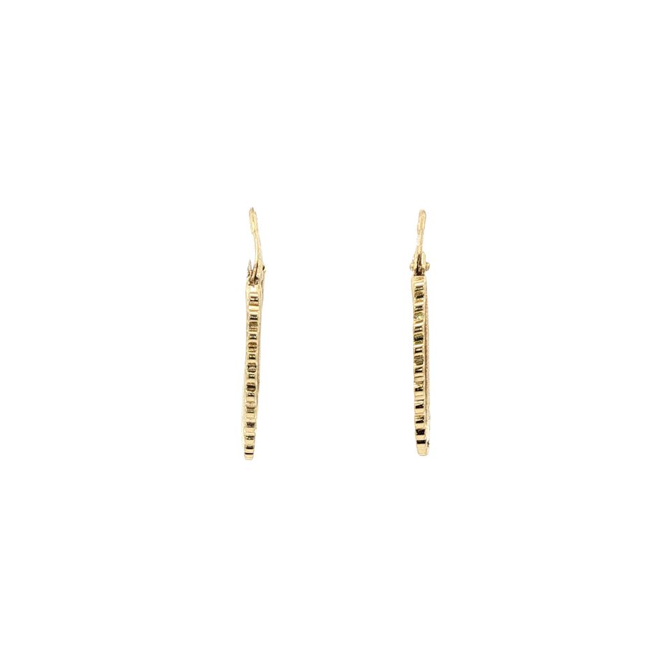 Vintage 14K Gold Fancy Hoop Earrings