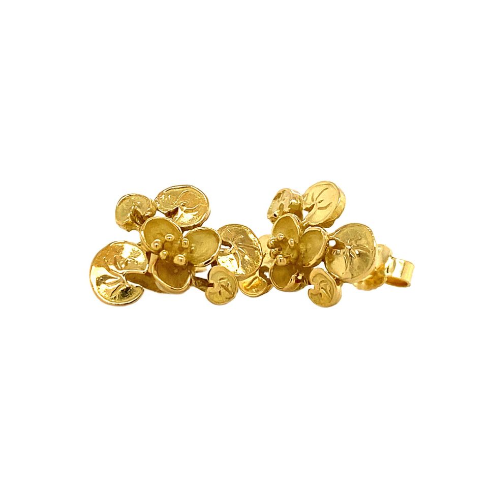 Vintage 18K Gold Fancy Stud Earrings