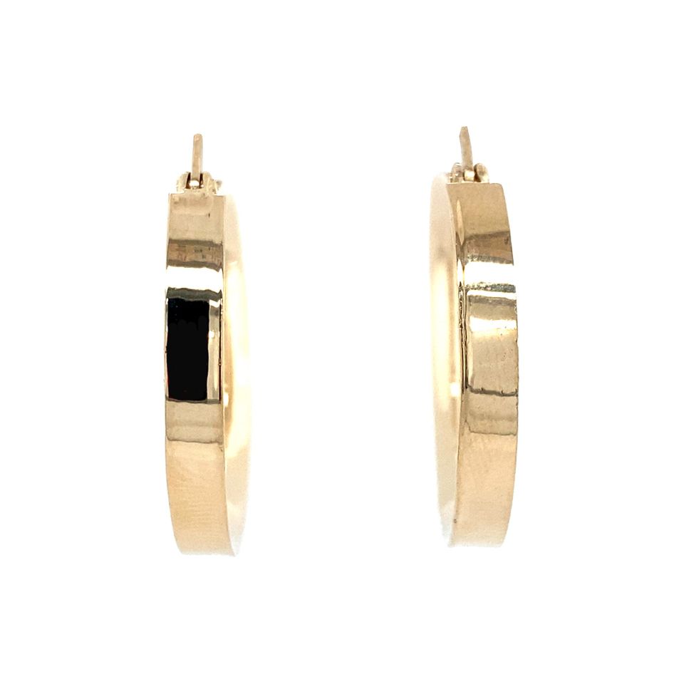 Vintage 14K Gold Smooth Hoop Earrings
