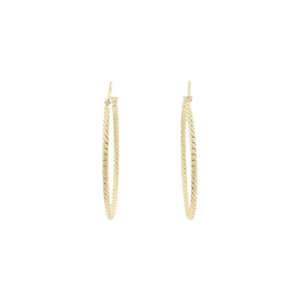Vintage 14K Gold Twisted Hoop Earrings
