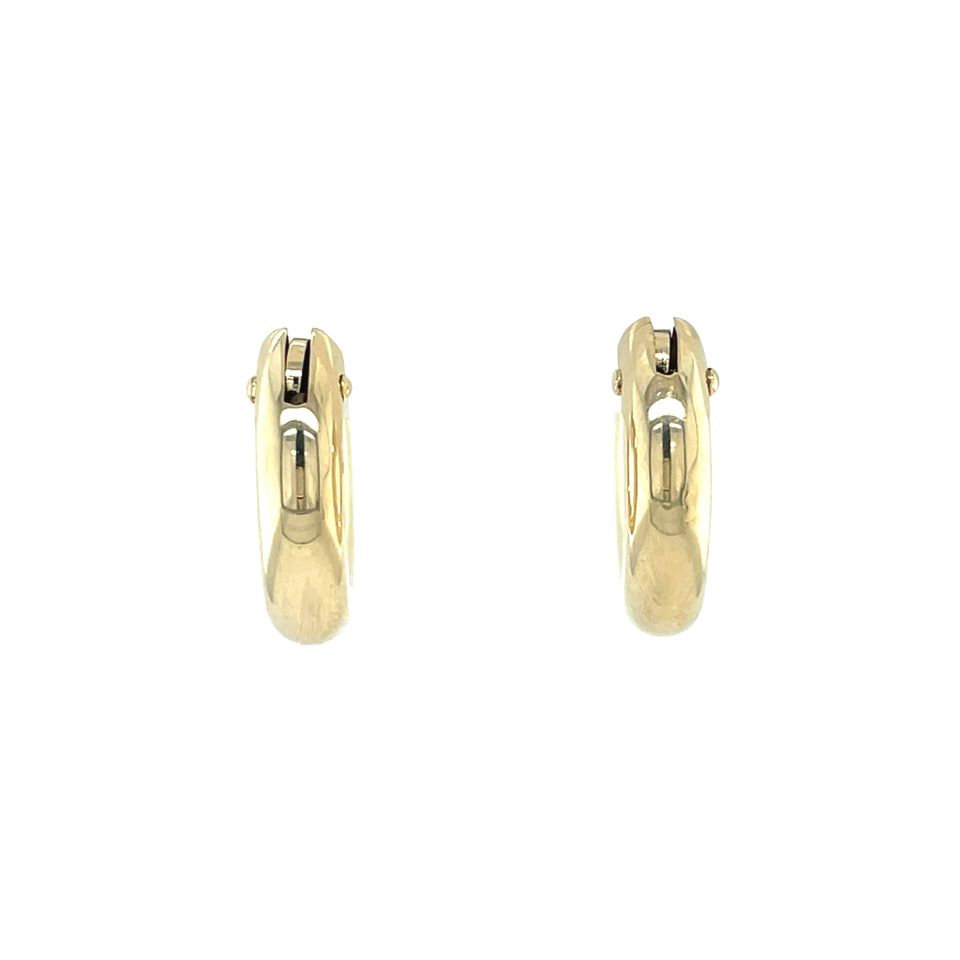 Vintage 14K Gold Smooth Hoop Earrings