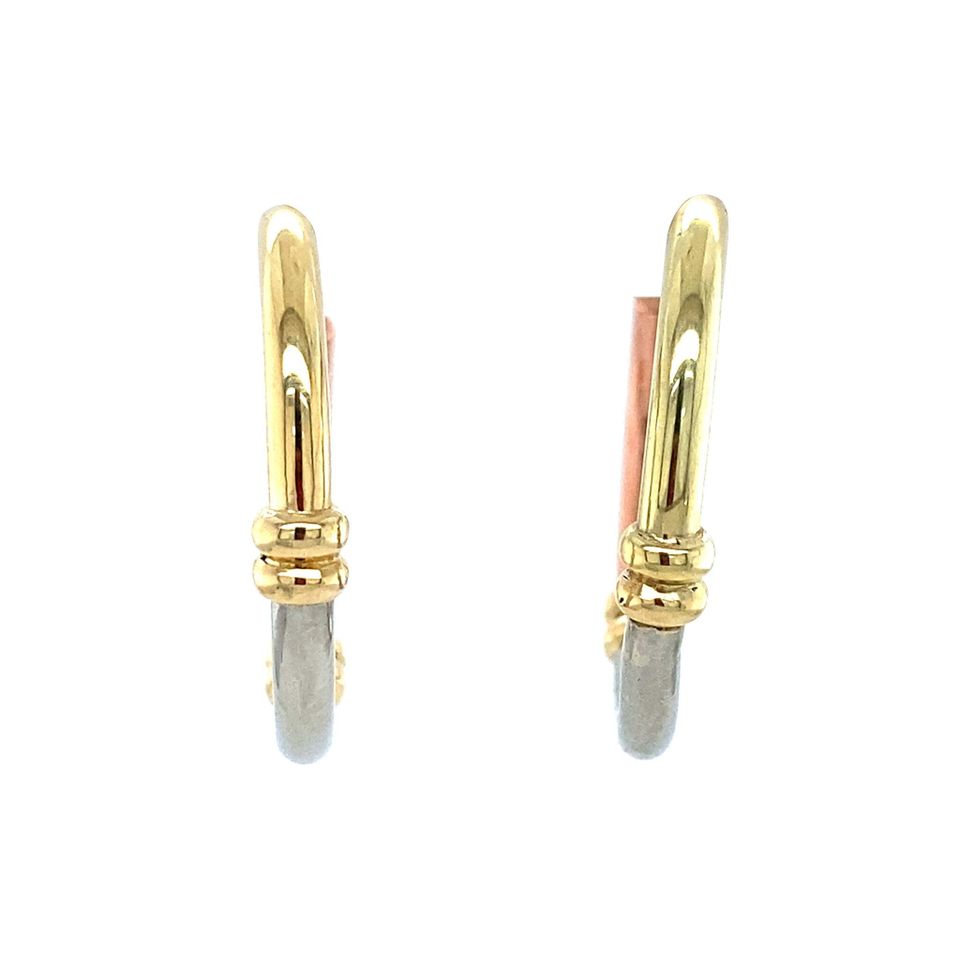 Vintage 14K Tricolor Gold Hoop Earrings