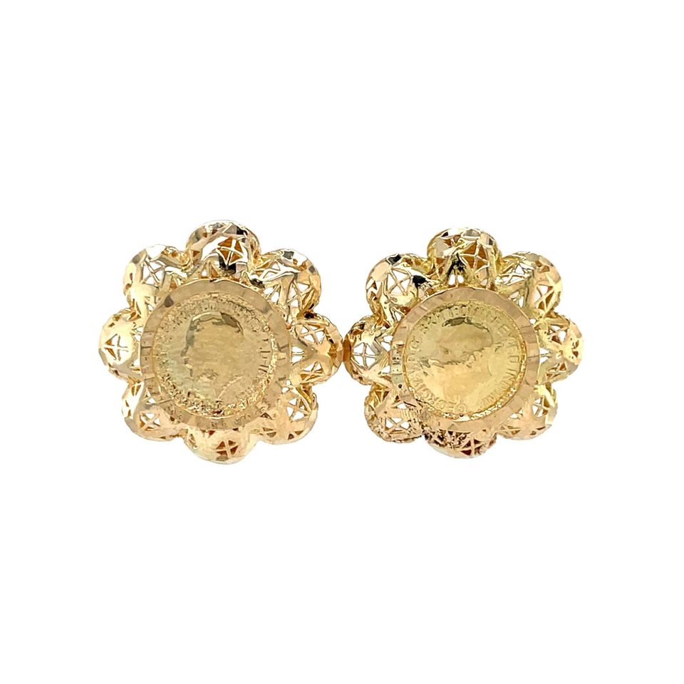 Vintage 14K Gold Coin Earrings