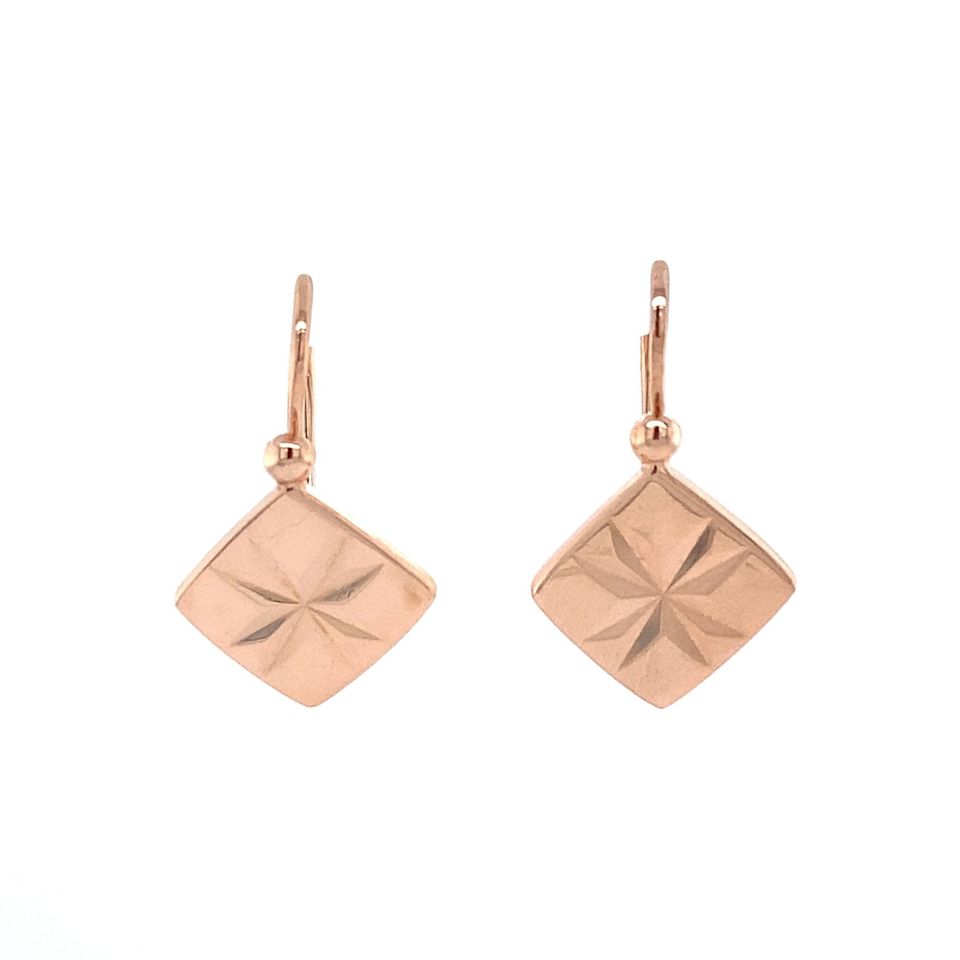 Vintage 14K Rose Gold Fancy Drop Earrings
