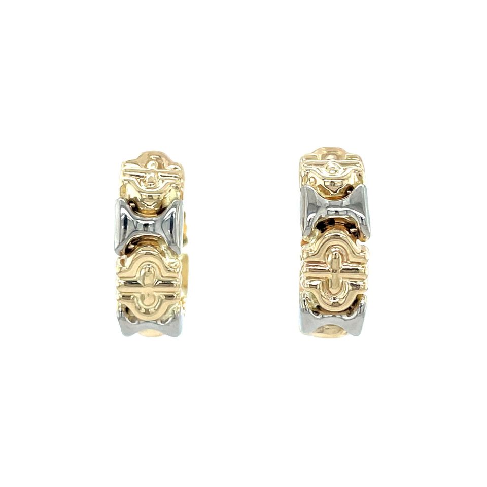 Vintage 14K Two Tone Gold Fancy Earrings