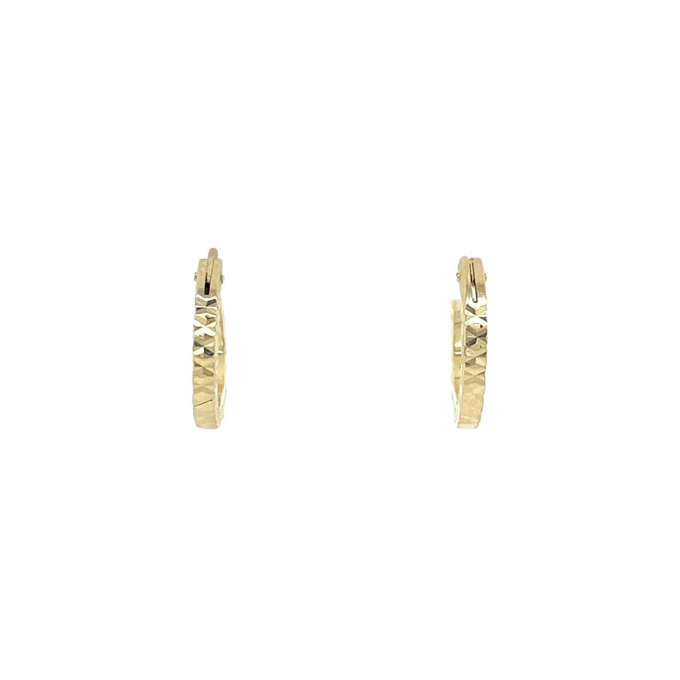 Vintage 14K Gold Fancy Hoop Earrings