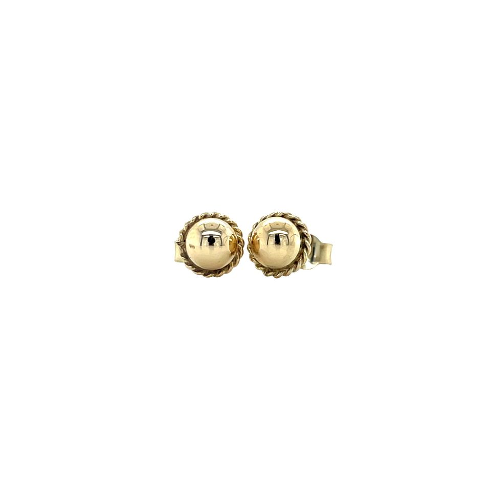 Vintage 14K Gold Smooth Stud Earrings