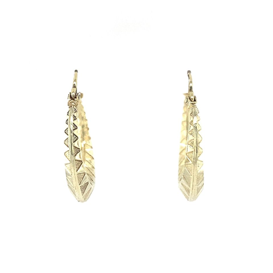 Vintage 14K Gold Fancy Hoop Earrings