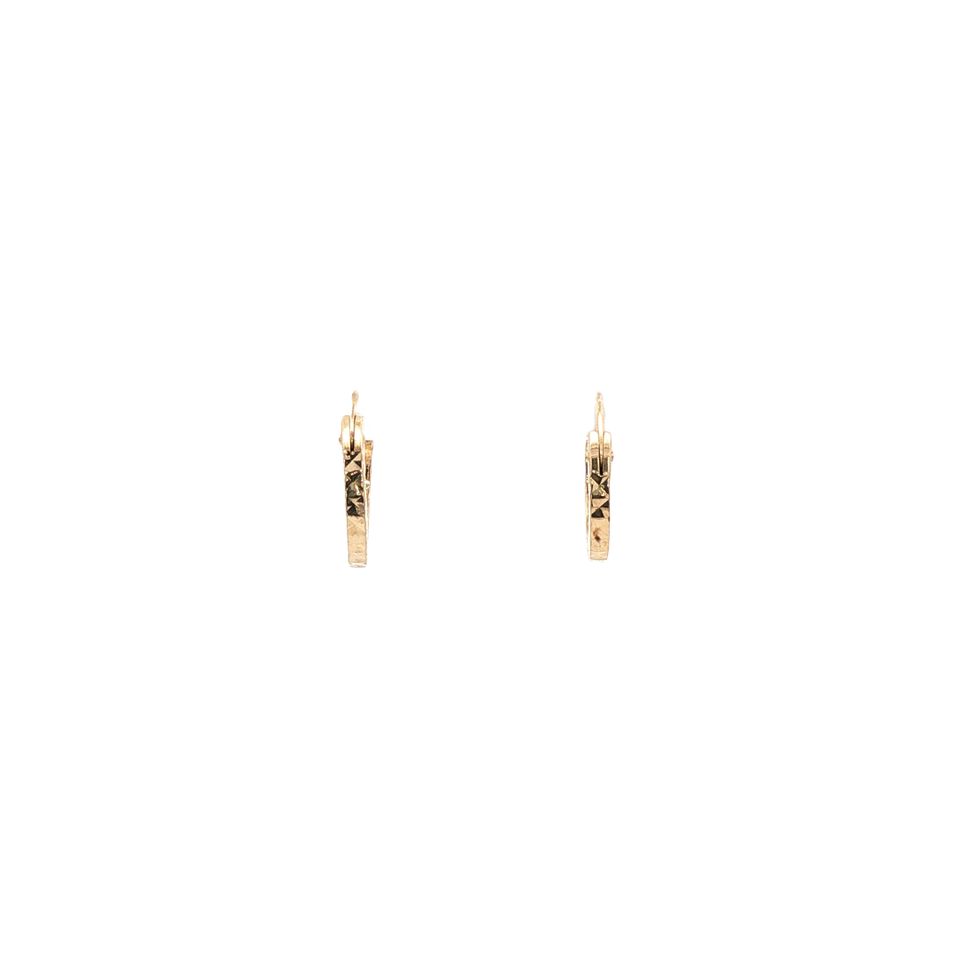 Vintage 14K Gold Fancy Hoop Earrings