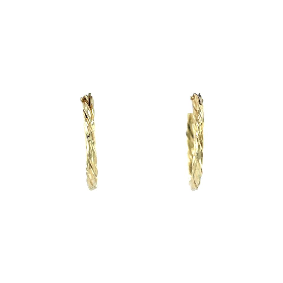 Vintage 14K Gold Twisted Hoop Earrings