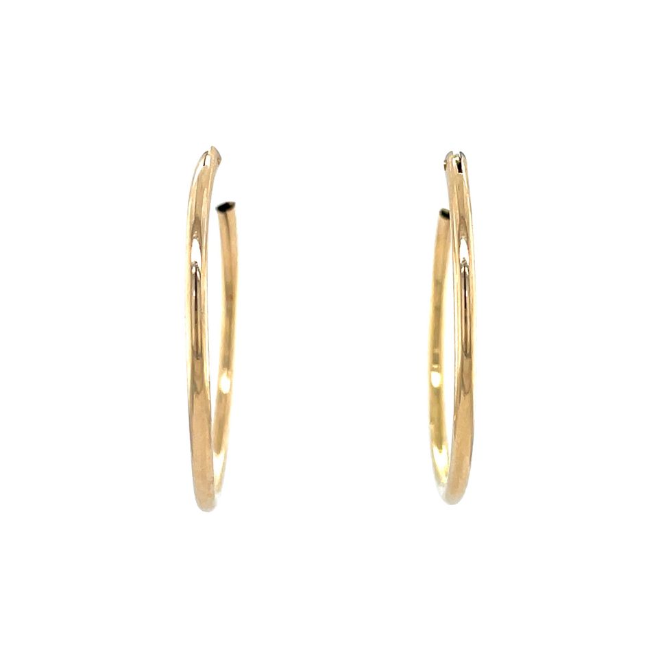 Vintage 14K Gold Smooth Hoop Earrings