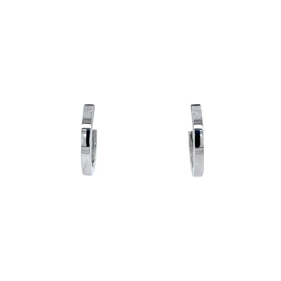 Vintage 14K White Gold Smooth Hoop Earrings