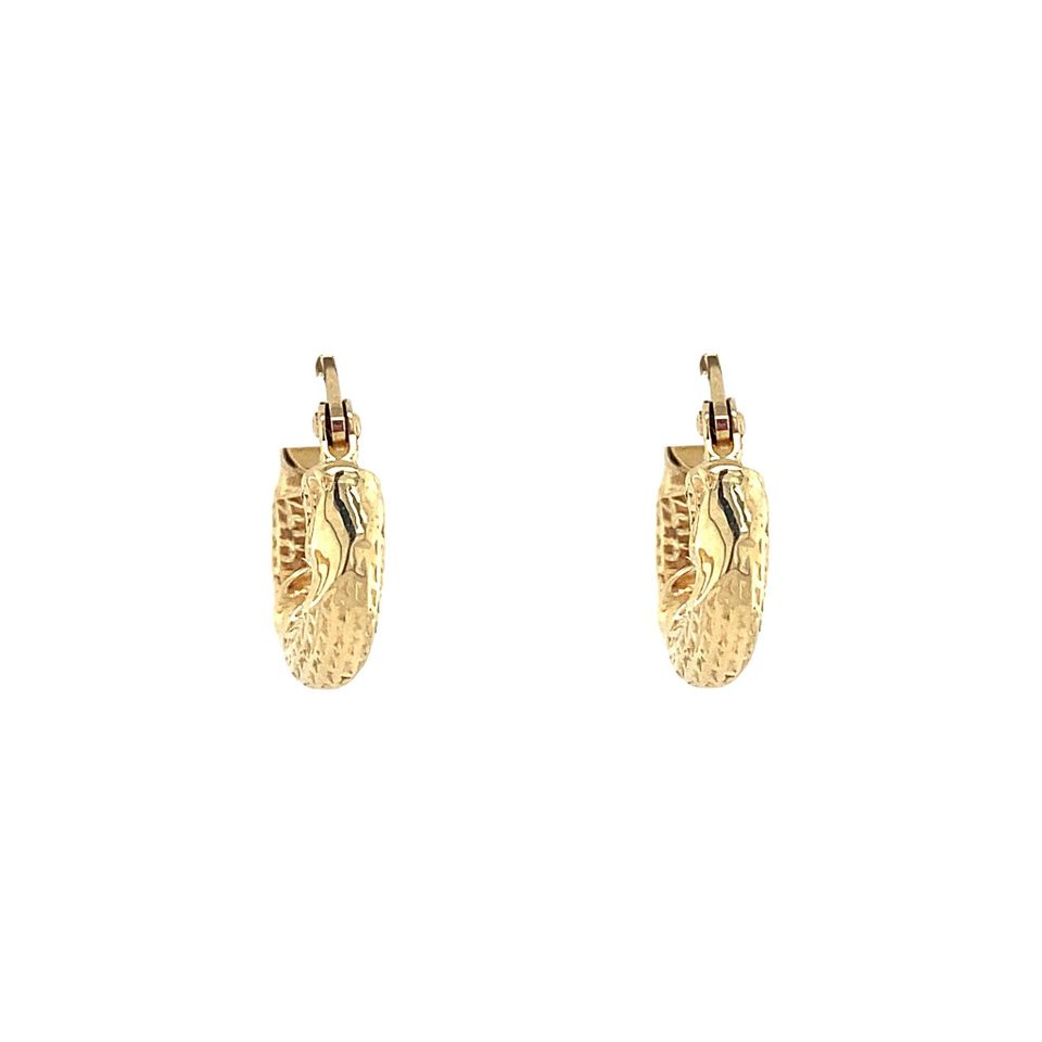 Vintage 14K Gold Hoop Earrings Fancy