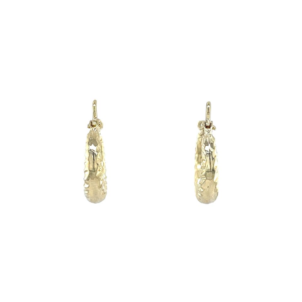 Vintage 14K Gold Fancy Hoop Earrings