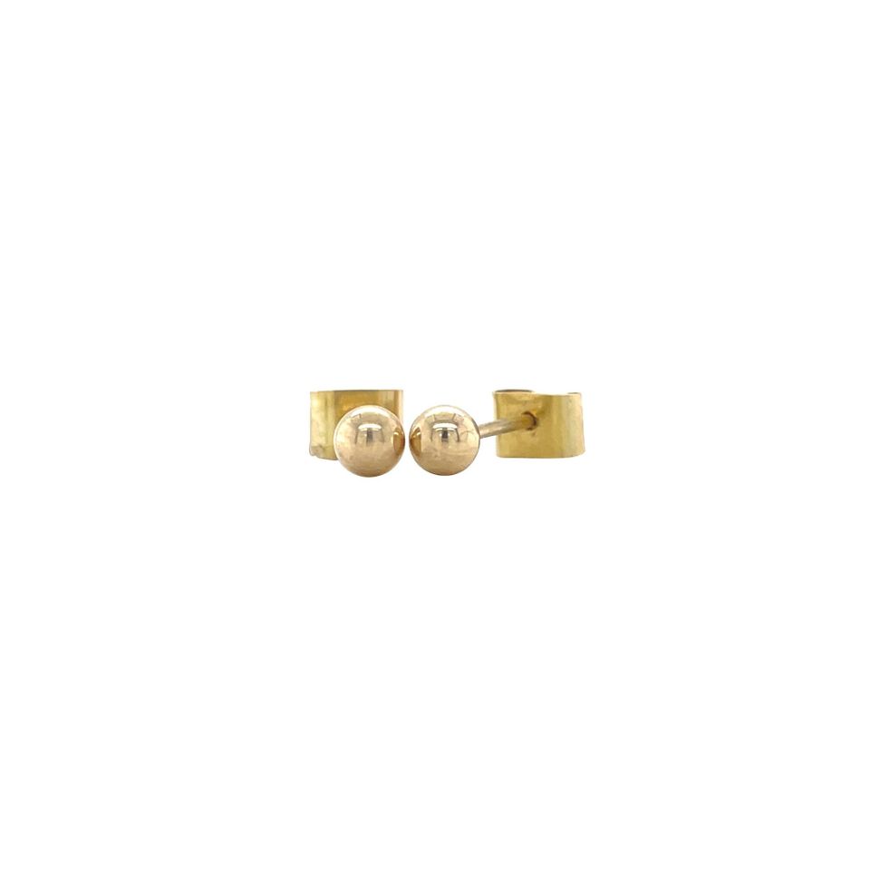 Vintage 14K Gold Bead Stud Earrings