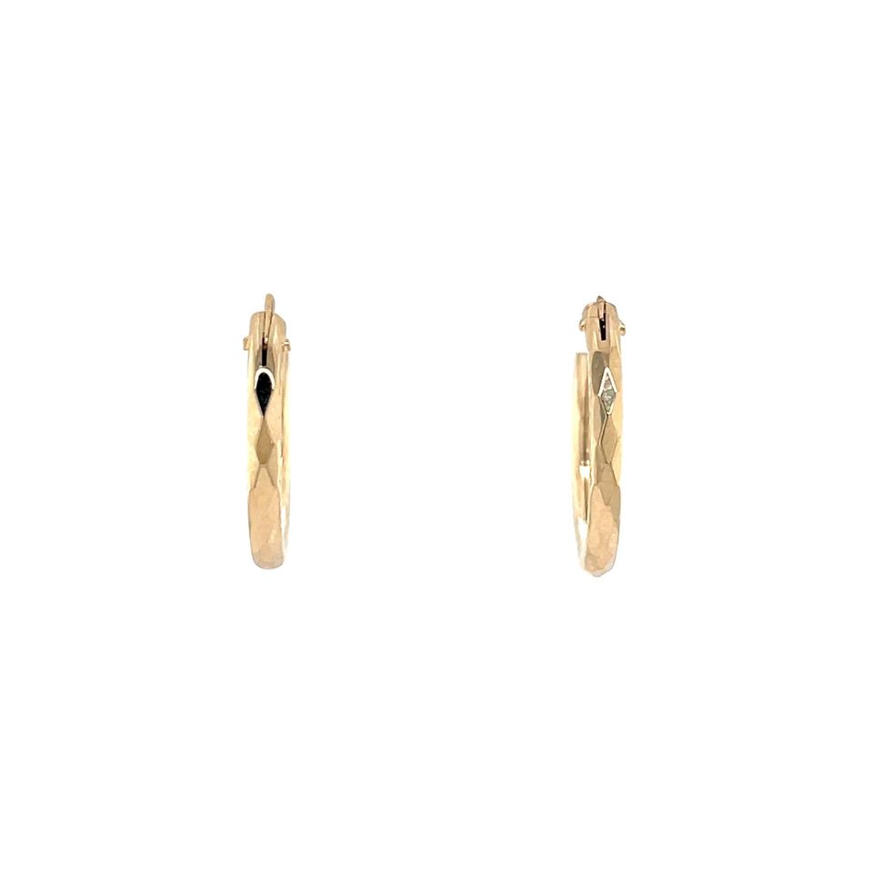Vintage 14K Gold Fancy Hoop Earrings