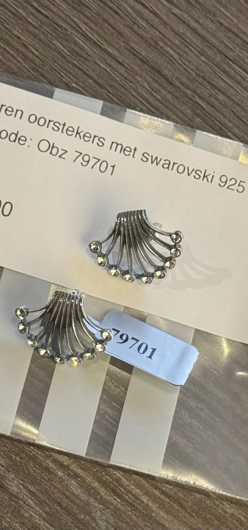 Vintage Sterling Silver Stud Earrings with Swarovski