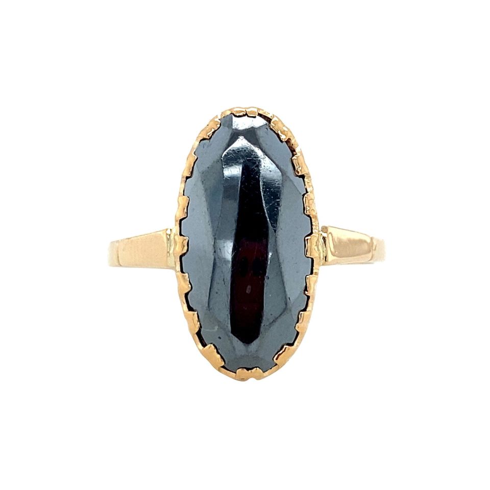 Vintage 14K Gold Ring with Hematite