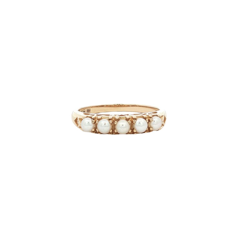 Vintage 14K Gold Ring with Pearl