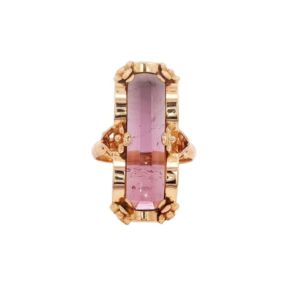 Vintage 20K Gold Ring with Tourmaline