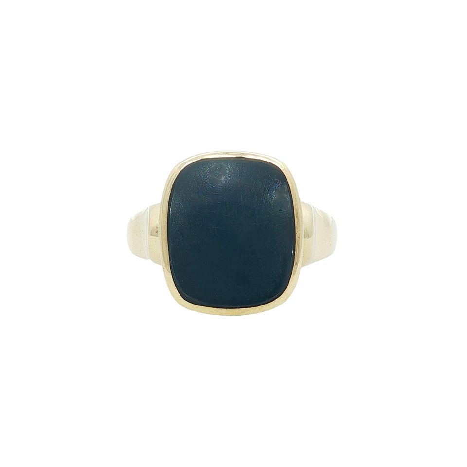 Vintage 14K Gold Signet Ring with Chalcedony