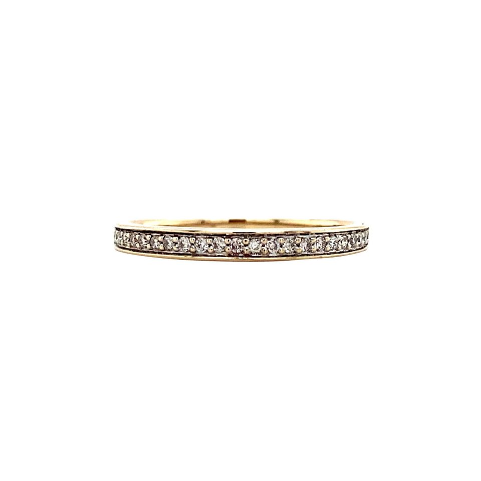 Vintage 14K Gold Alliance Ring with Diamond