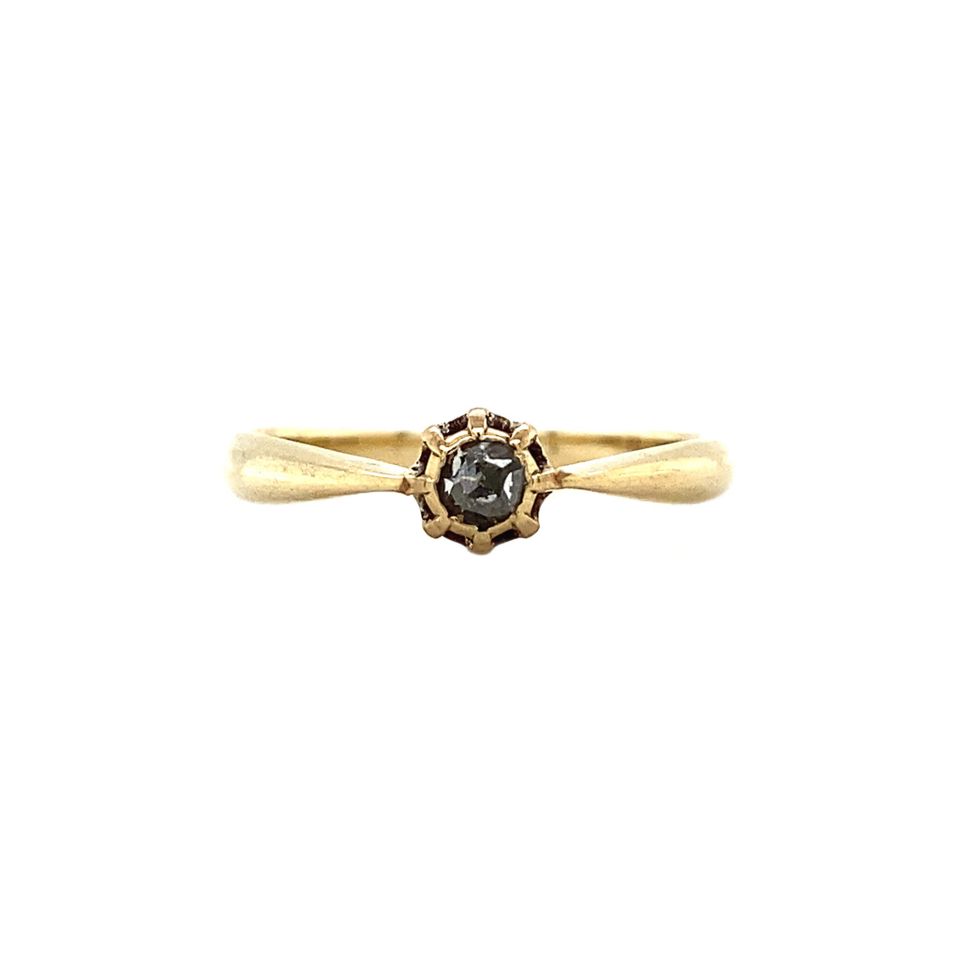 Vintage 14K Gold Ring with Rose Cut Diamond